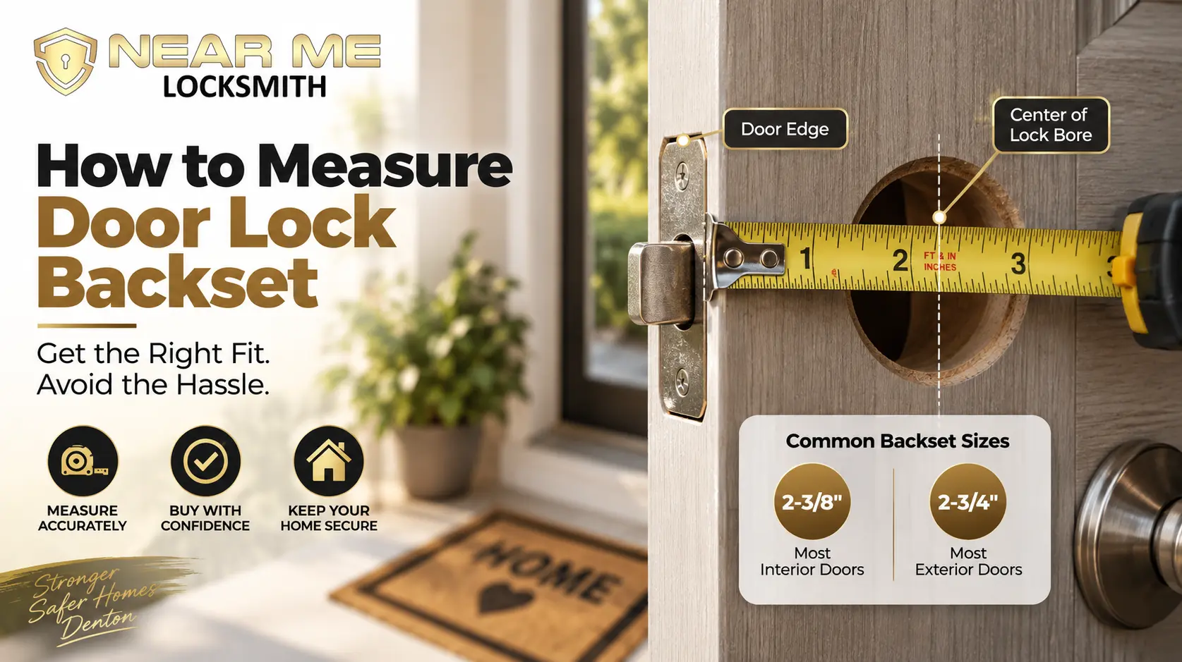 how to measure door lock backset